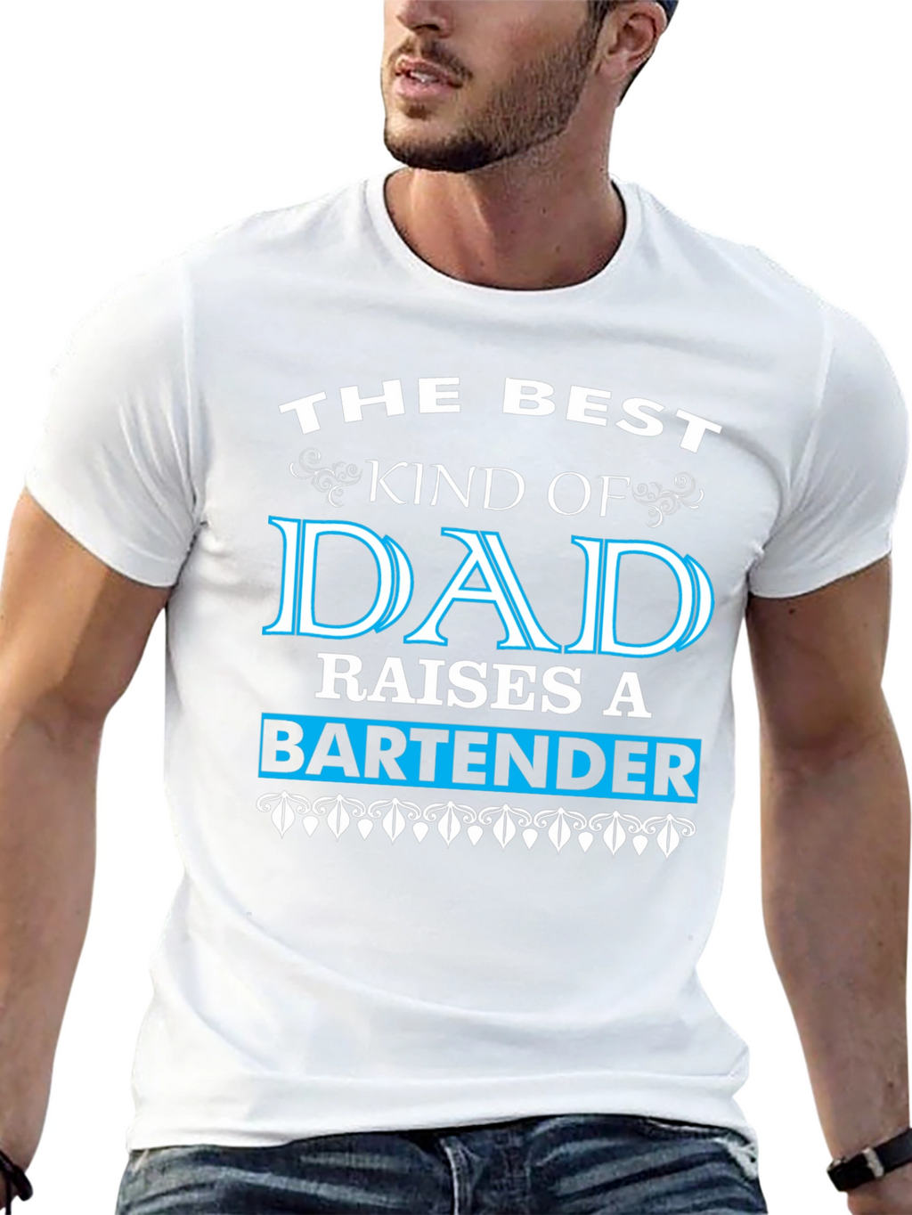 Best Kind of Dad Raises a Bartender Graphic T-Shirt