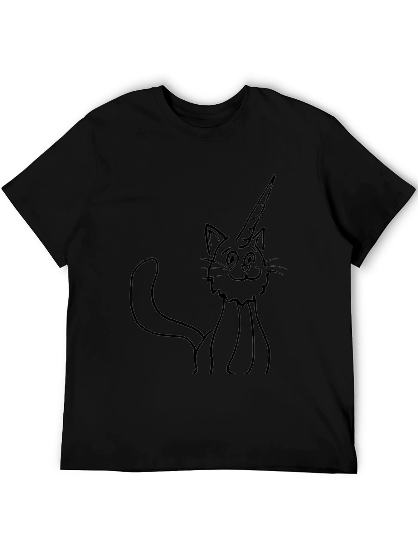 Unicat T-Shirt - Black Cat Unicorn Graphic Tee