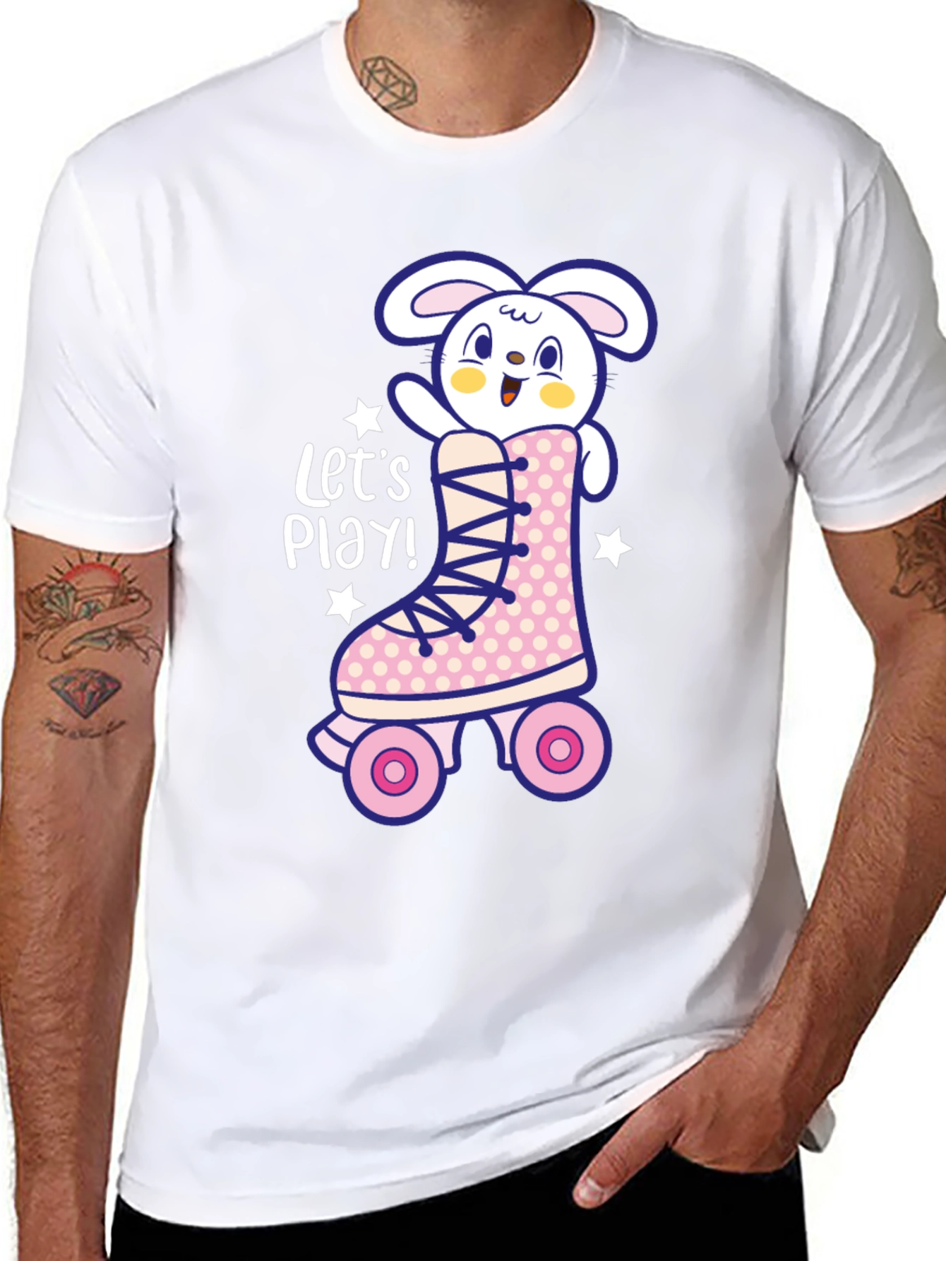 Bunny Roller Skate Graphic Tee - Lets Play!