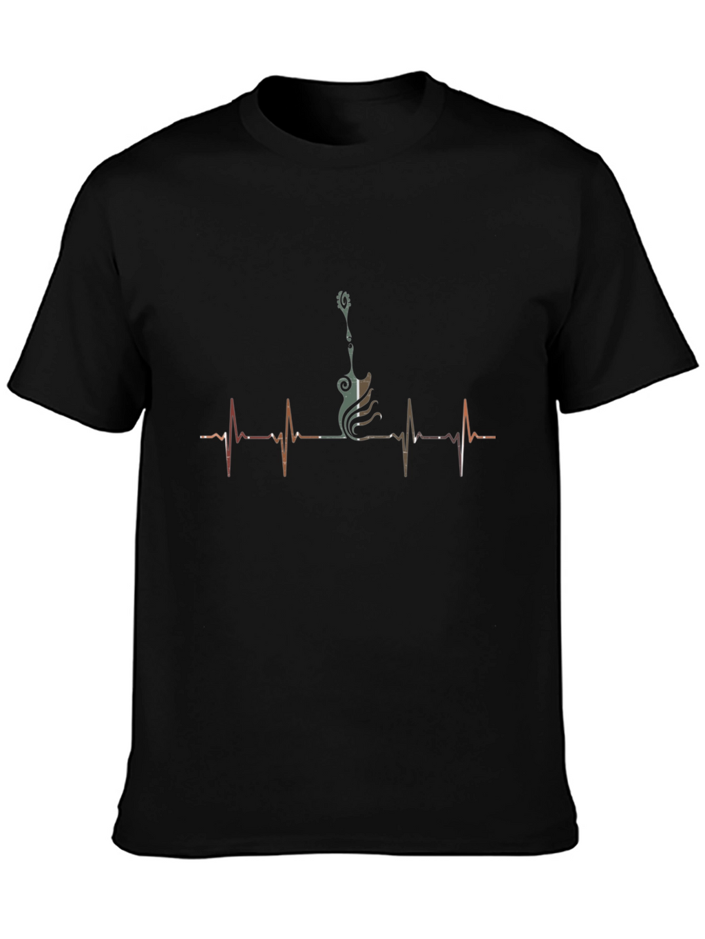 Guitar Heartbeat Graphic T-Shirt - Musicians Life Line Tee