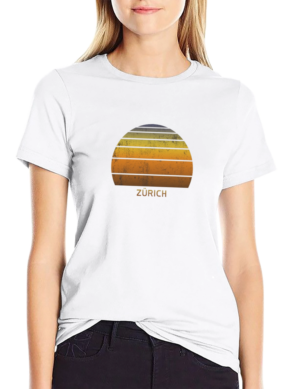 Zurich Retro Sunset T-Shirt - Stylish City Souvenir