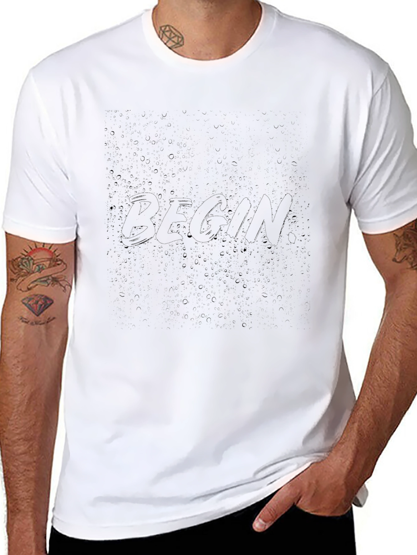Mens Black Crew Neck Short Sleeve T-Shirt