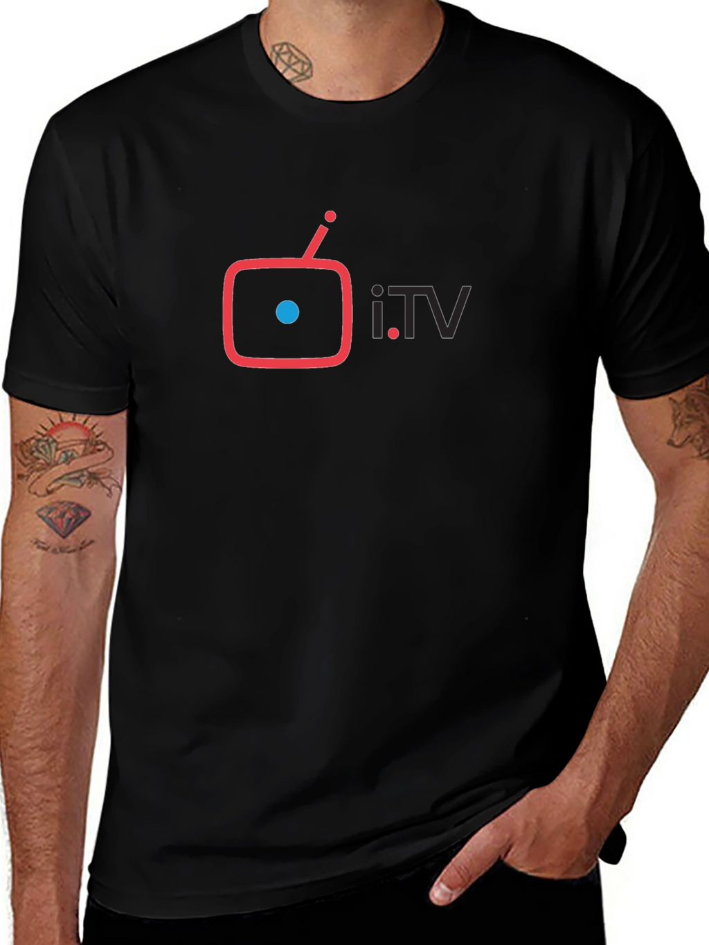 i.TV Graphic T-Shirt - Black