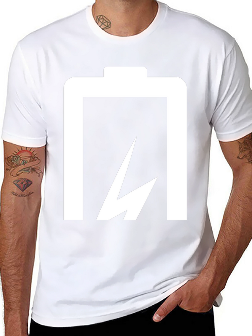 Battery Lightning Bolt Black T-Shirt