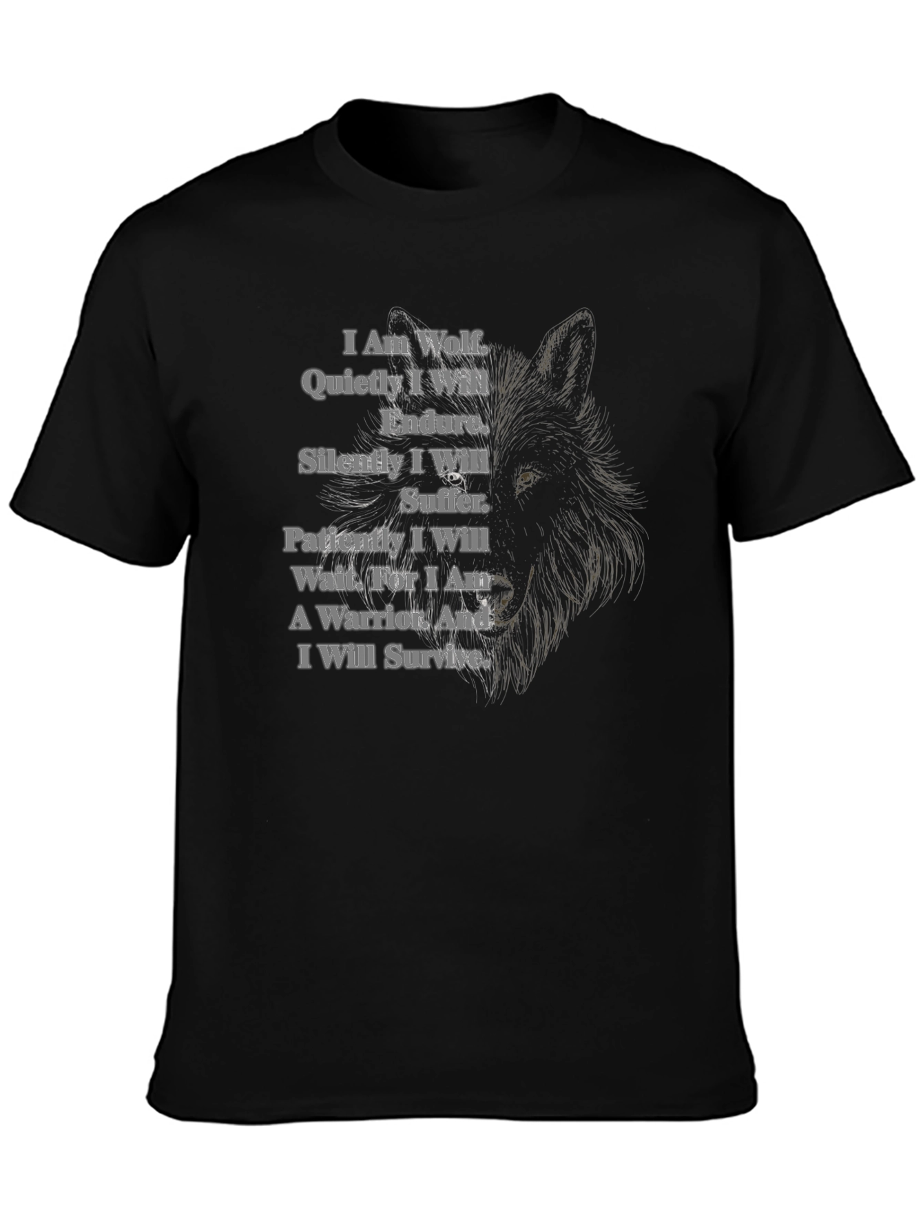 Wolf Warrior T-Shirt - I Am Wolf Motivational Tee