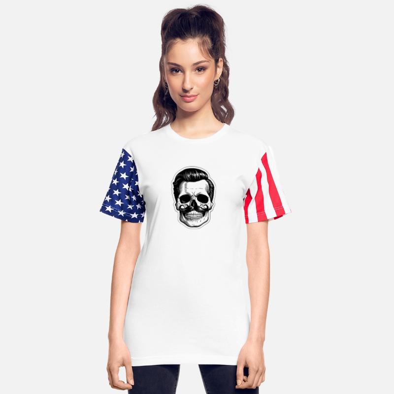 Vintage Skull with Retro Mustache