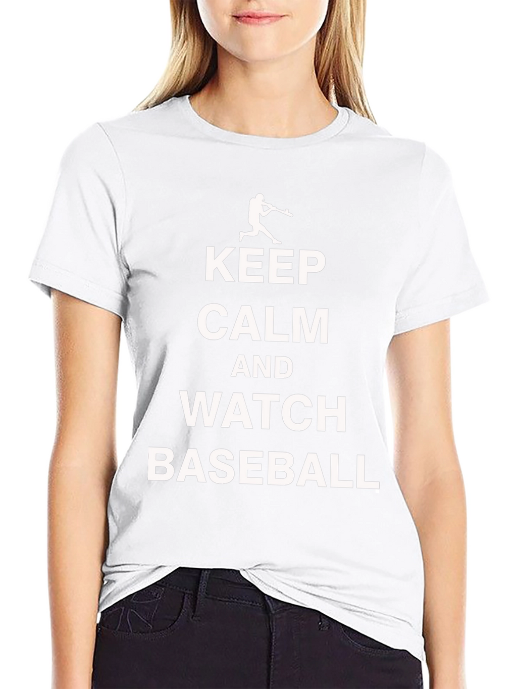 Keep Calm and Watch Baseball Black T-Shirt