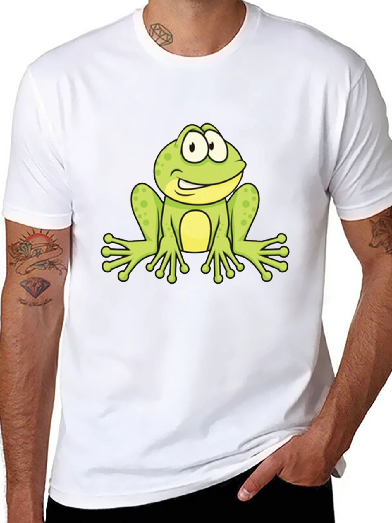 Frog Graphic Black T-Shirt - Fun Cartoon Design