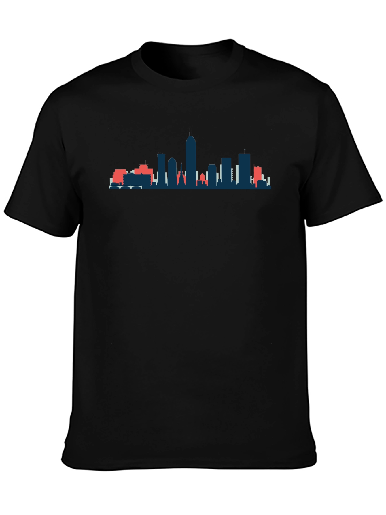Cityscape Silhouette Graphic Tee - Black