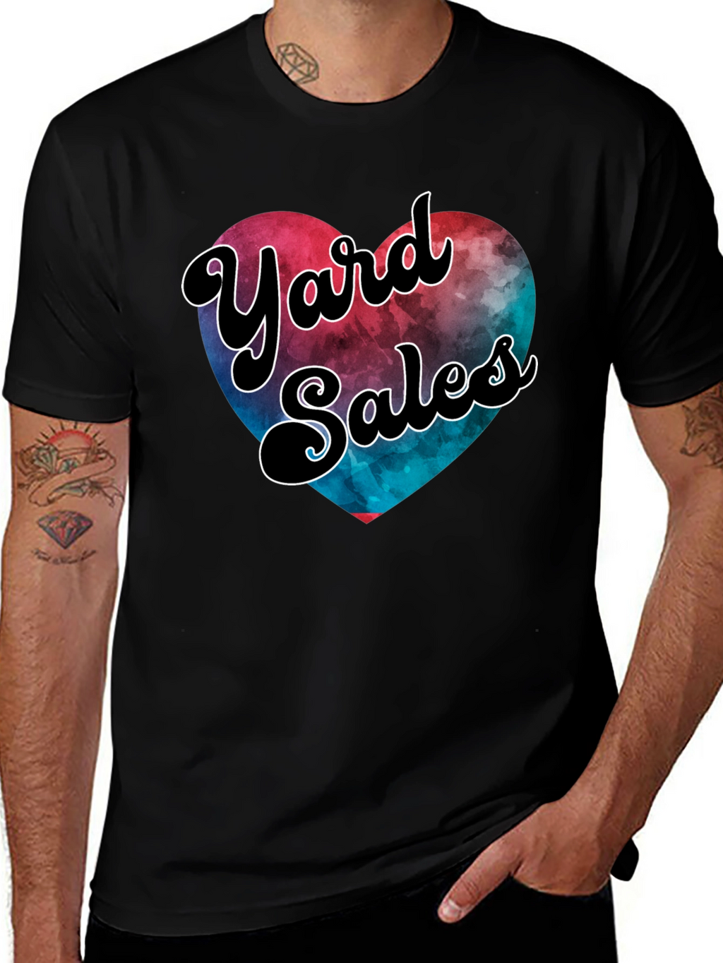 Yard Sales Heart Graphic Tee - Casual Comfort