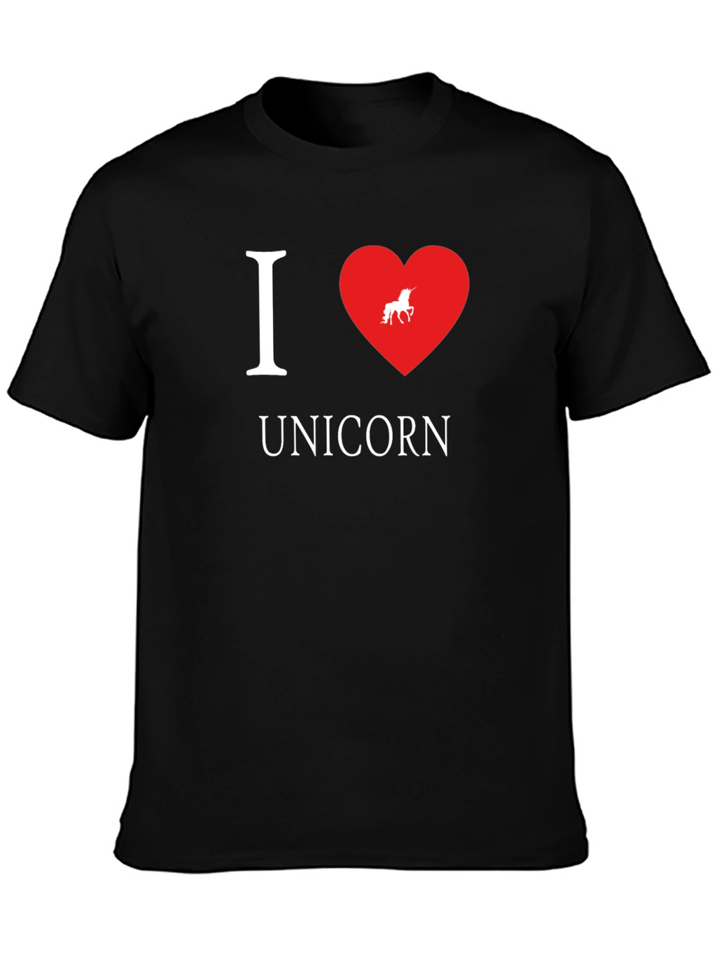 I Heart Unicorn Black T-Shirt