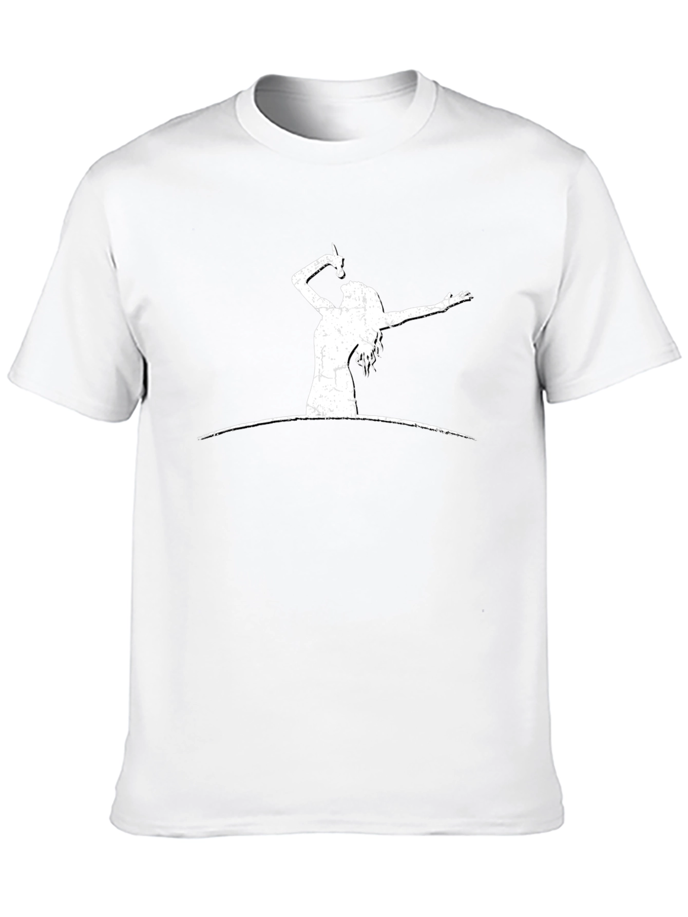 Retro Rocker Graphic Tee - Black Cotton Casual T-Shirt