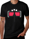 Retro 3D Glasses Graphic Tee - Cool Cinema Style