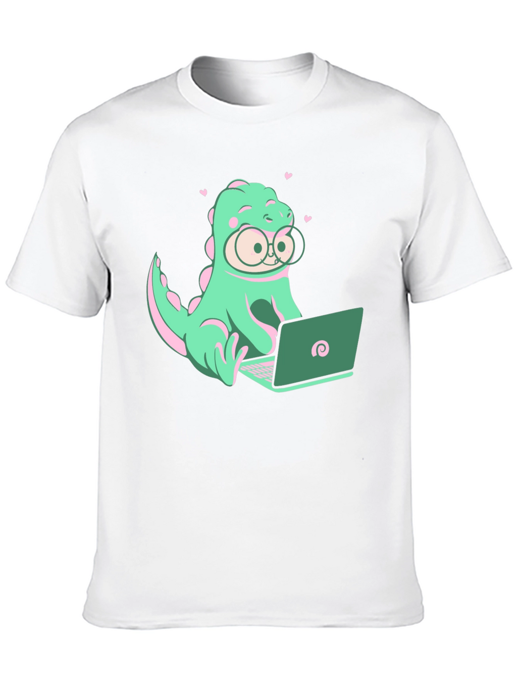 Dino Coder Graphic Tee - Black Cotton T-Shirt