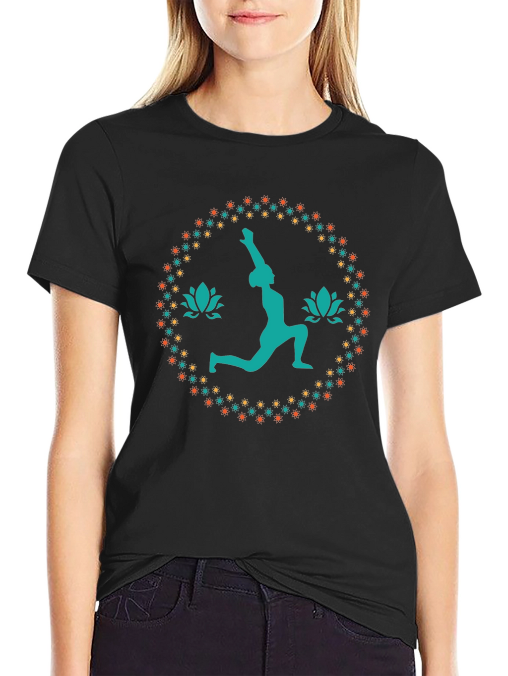 Yoga Pose Graphic Tee - Black Unisex T-Shirt