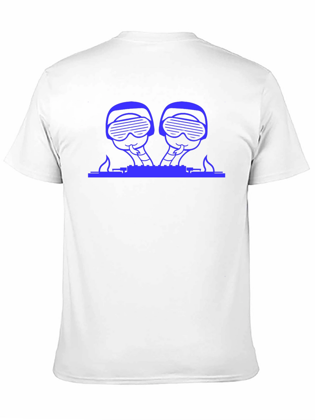 Blue Graphic DJ T-Shirt - Black Crew Neck Tee