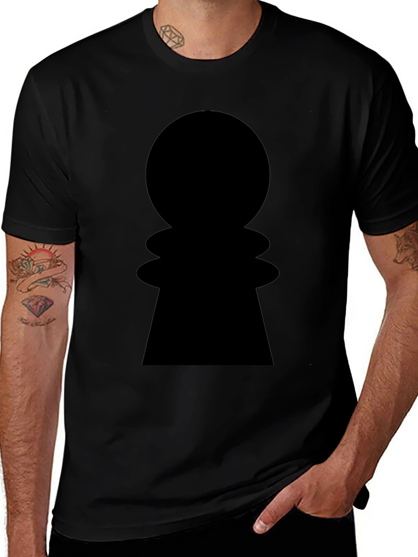 Chess Pawn Graphic Tee - Stylish Black Cotton Shirt
