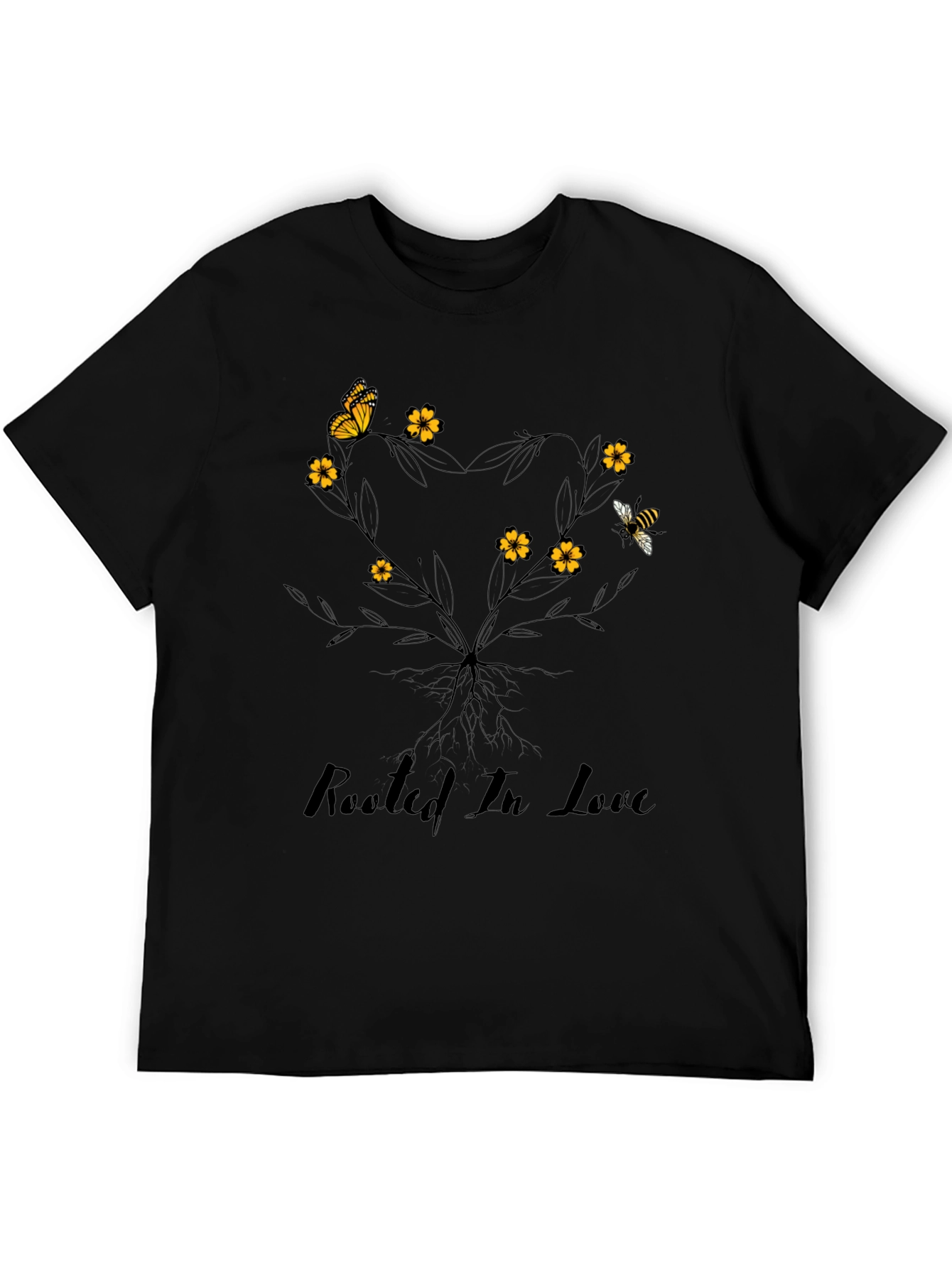 Rooted in Love T-Shirt - Floral & Insect Design