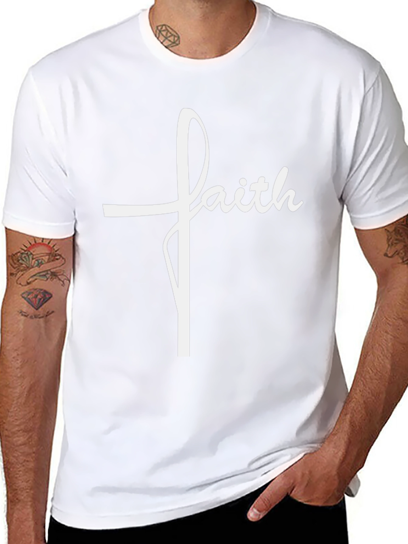 Faith Cross Graphic T-Shirt - Religious Tee