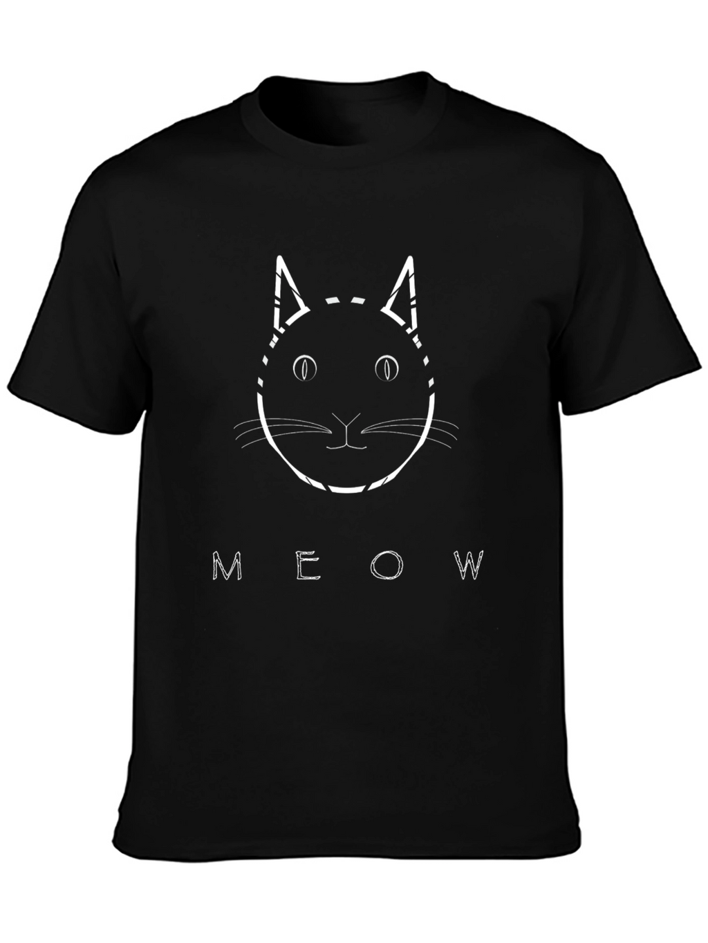 Meow Cat Graphic Tee - Stylish Black T-Shirt