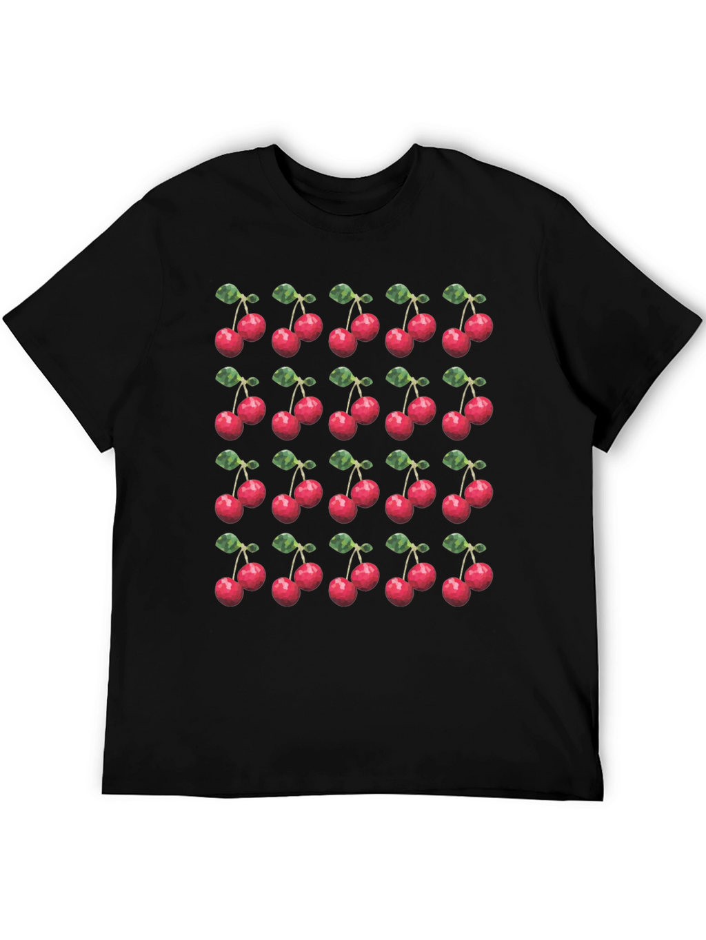 Cherry Print T-Shirt - Modern Fruit Pattern