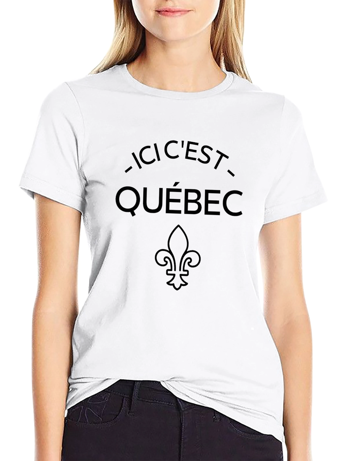 Ici Cest Quebec T-Shirt - Black Fleur-de-lis Graphic Tee