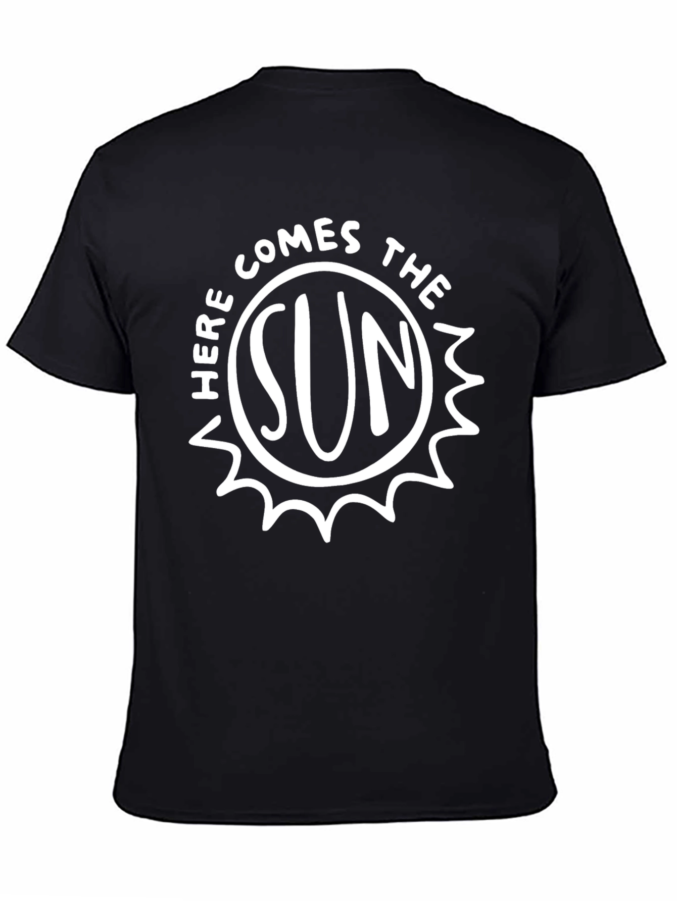 Here Comes The Sun T-Shirt - Black Cotton Graphic Tee