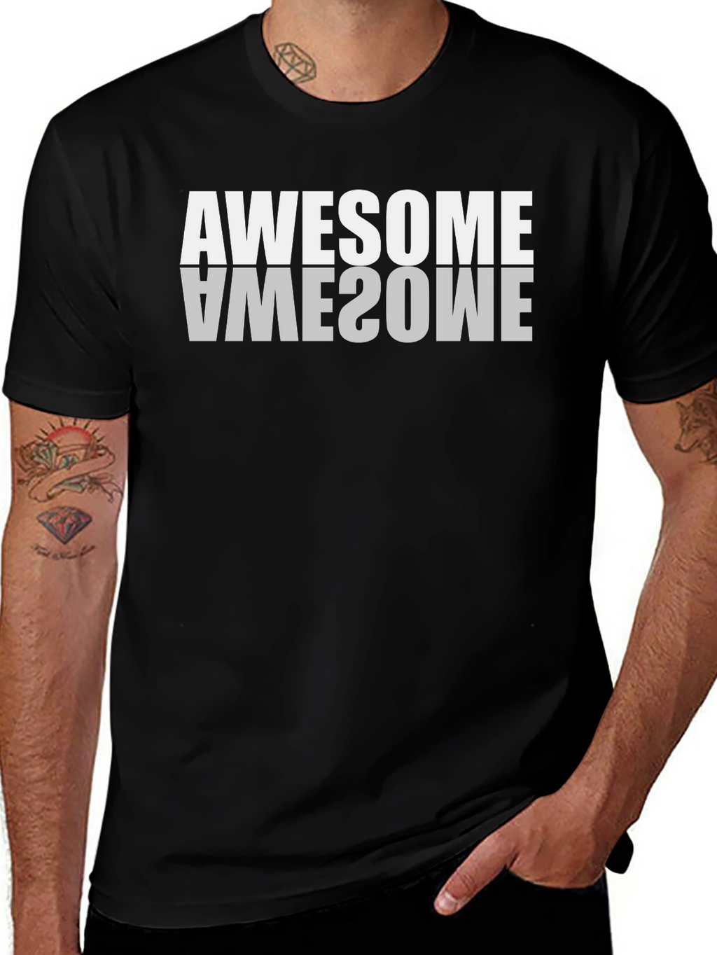 Awesome Graphic Tee - Black Cotton T-Shirt