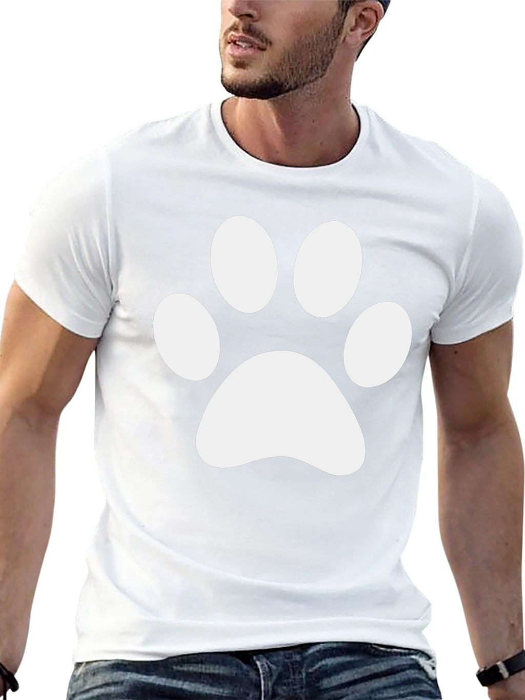 Cute Paw Print Black T-Shirt