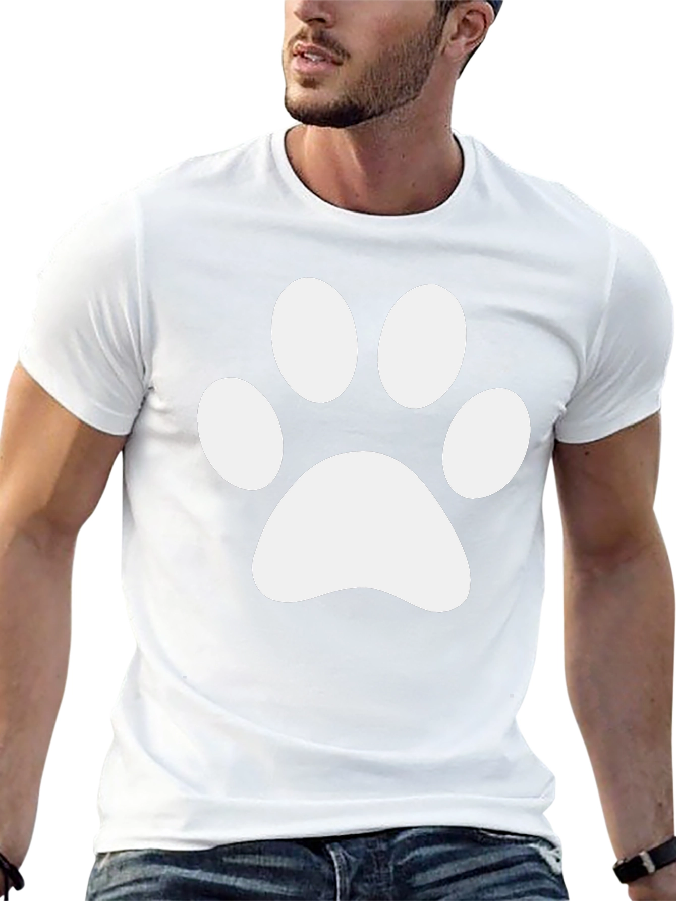 Cute Paw Print Black T-Shirt