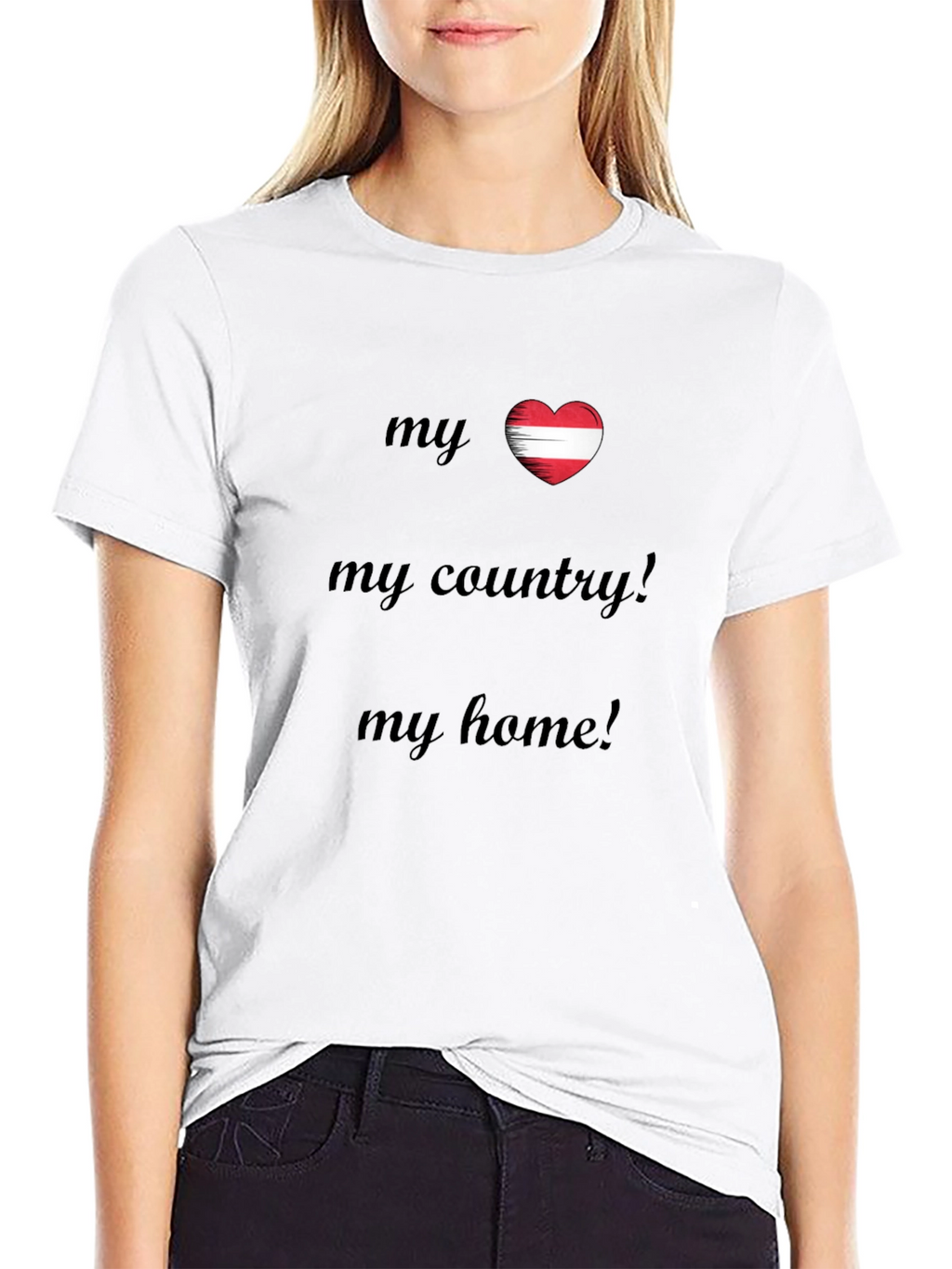 My Country My Home Austria Flag Heart T-Shirt