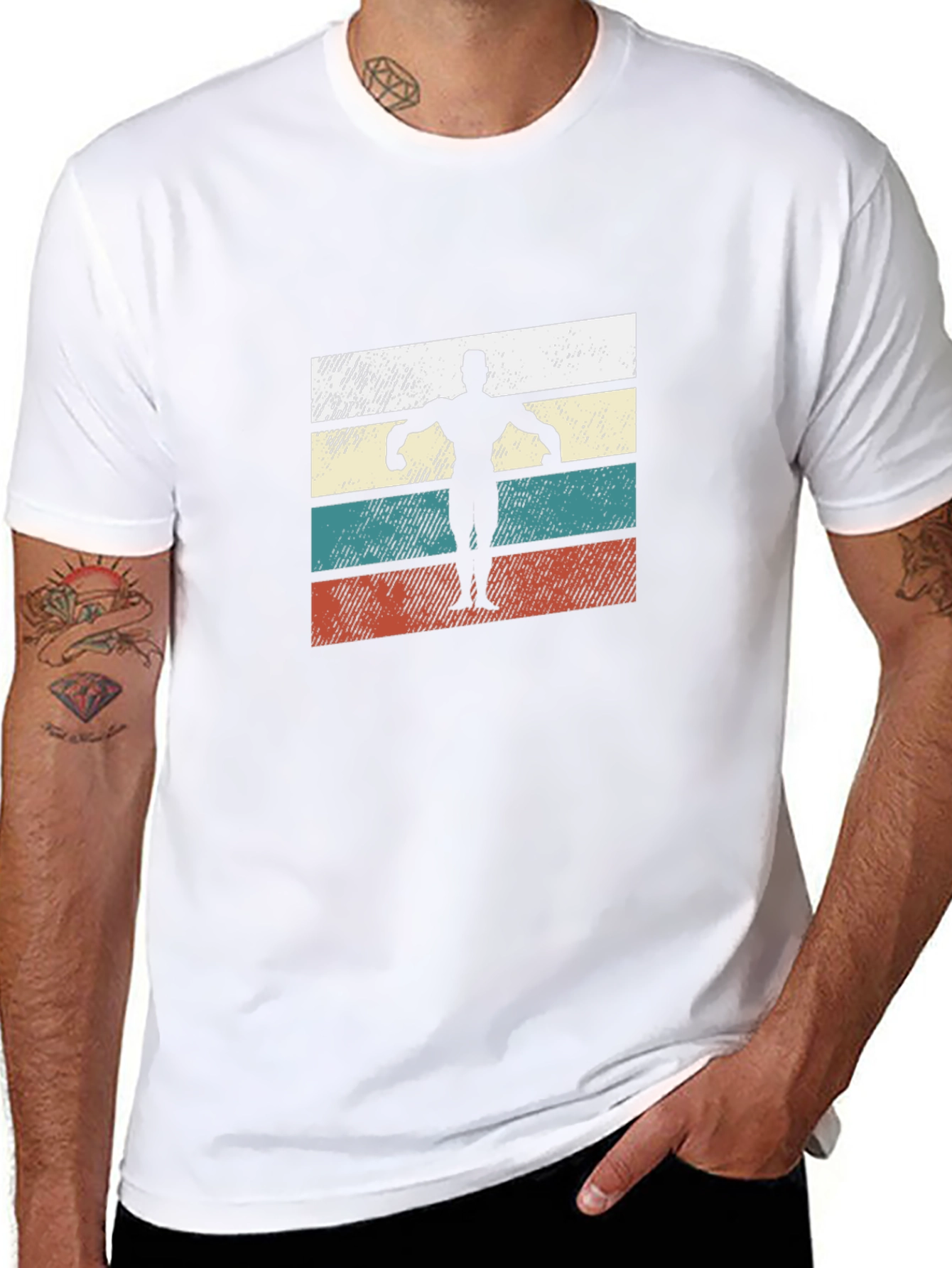 Retro Bodybuilder T-Shirt - Classic Gym Style