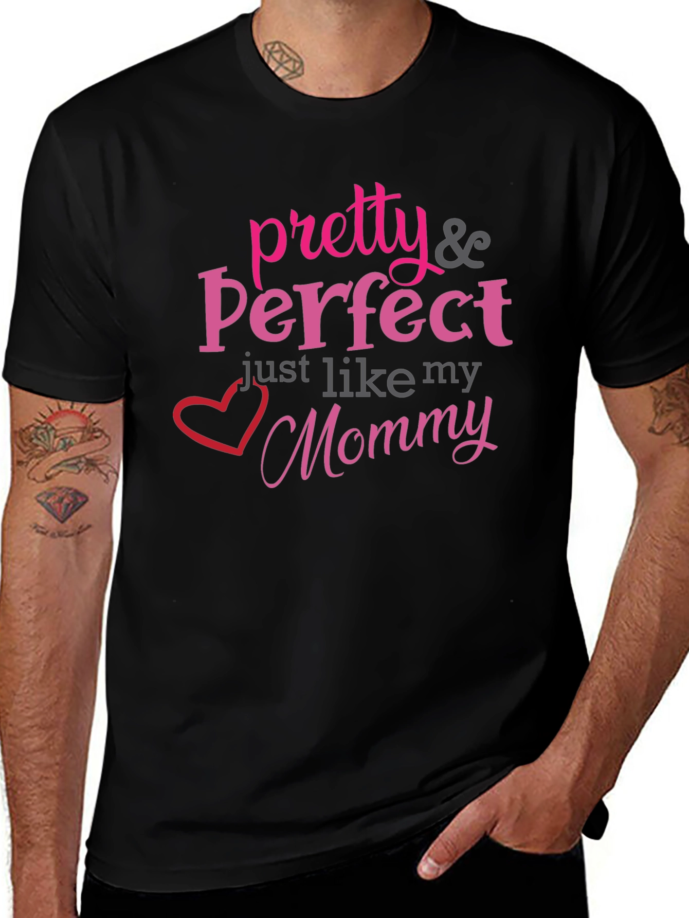 Pretty & Perfect Mommy T-Shirt - Black
