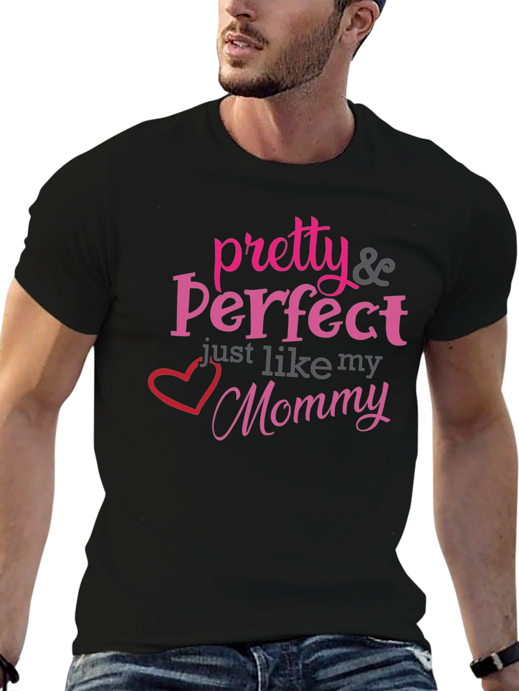Pretty & Perfect Mommy T-Shirt - Black
