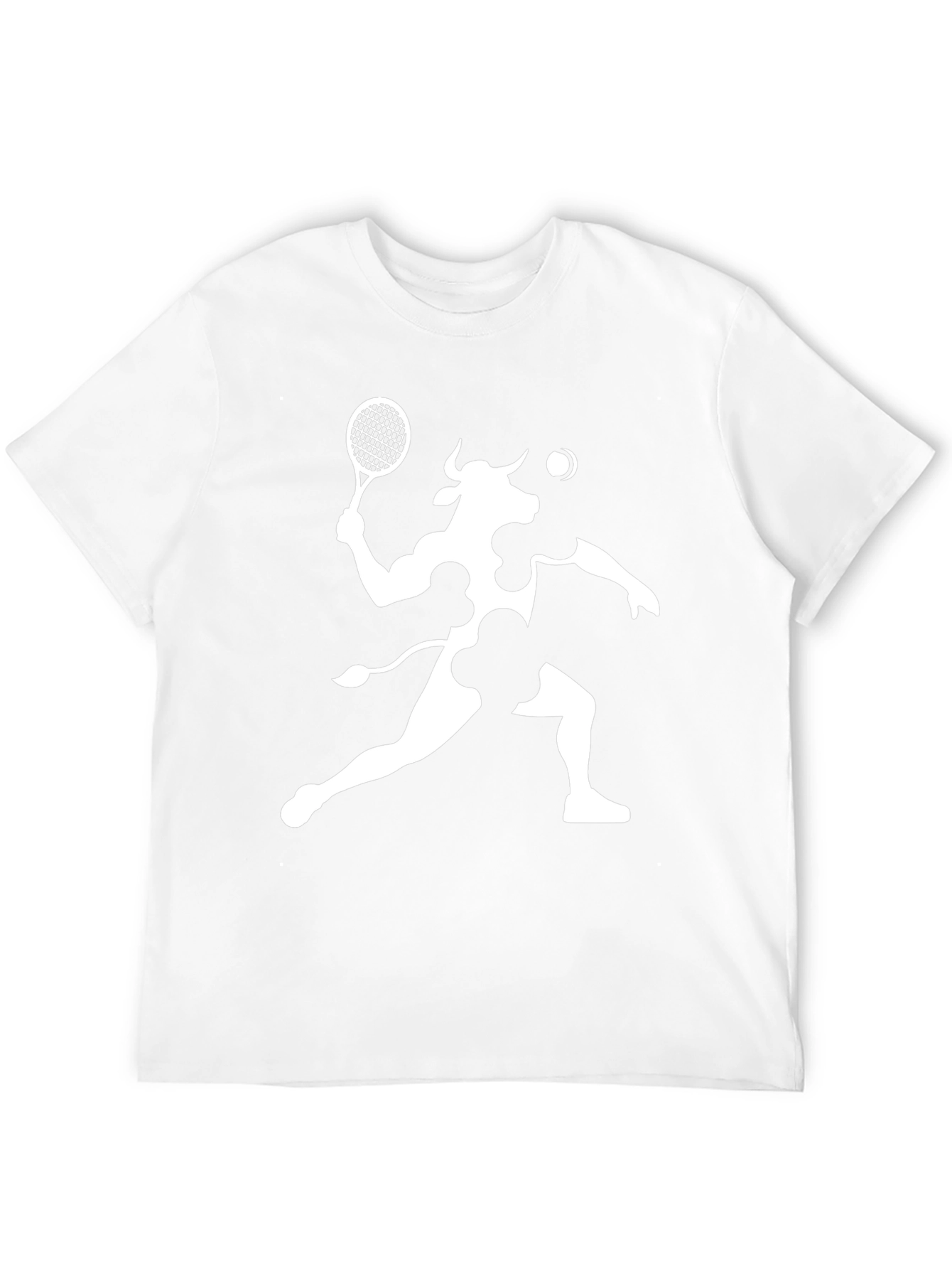 Cow Tennis Player Black T-Shirt
