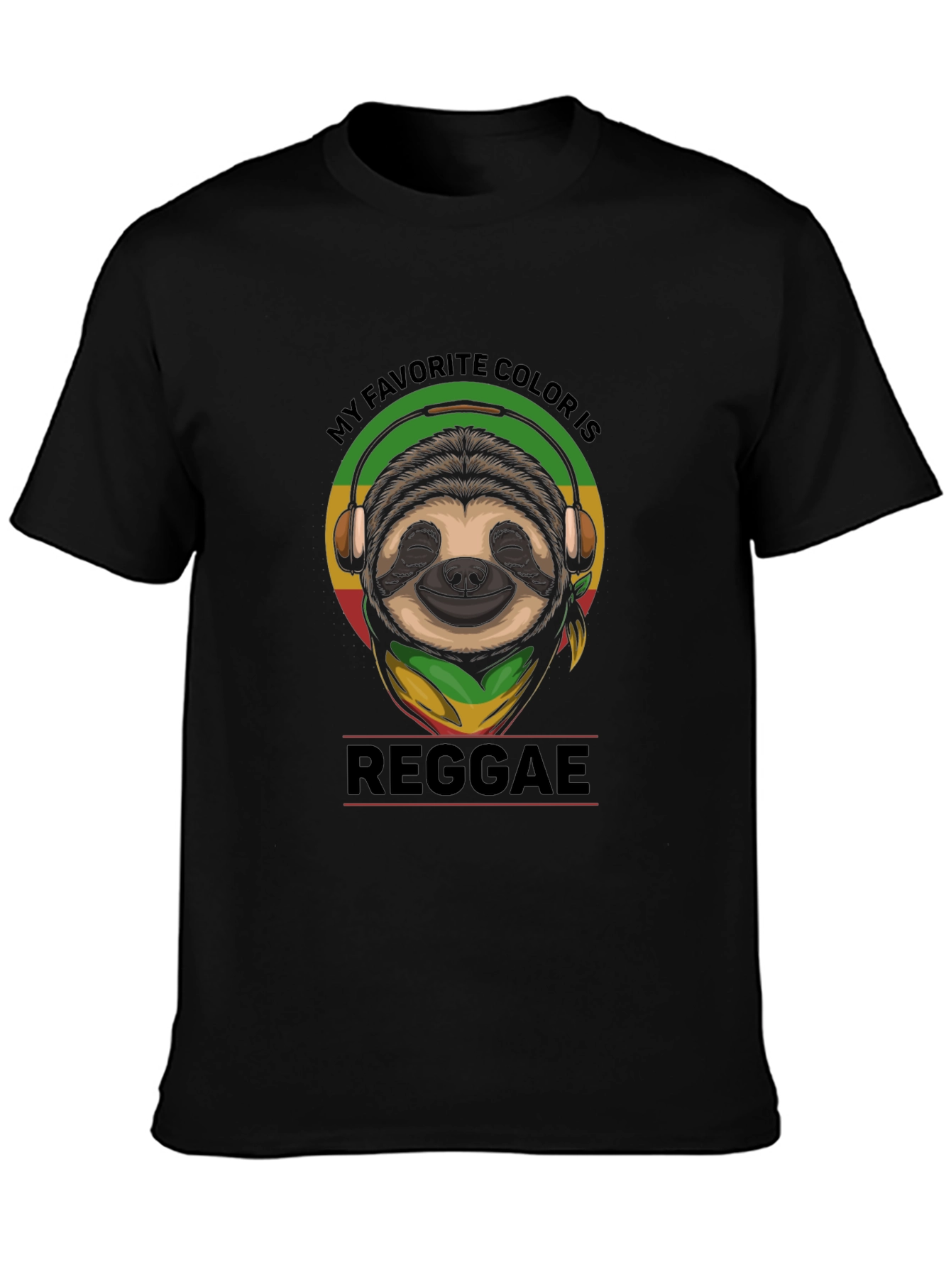 Reggae Sloth Graphic T-Shirt - My Favorite Color is Reggae