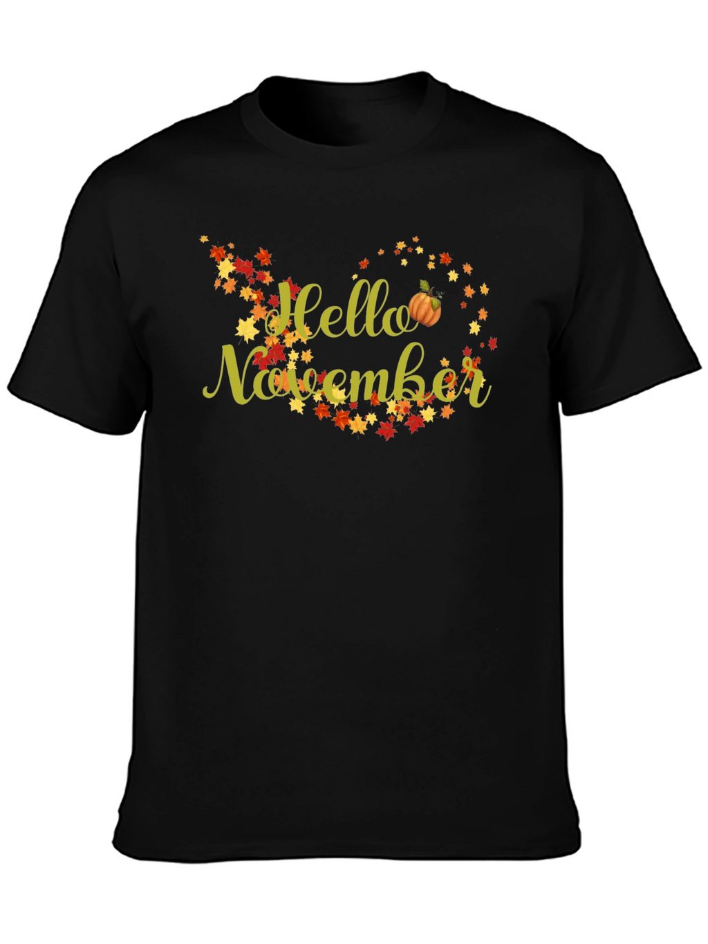 Hello November Fall Leaves Graphic Tee
