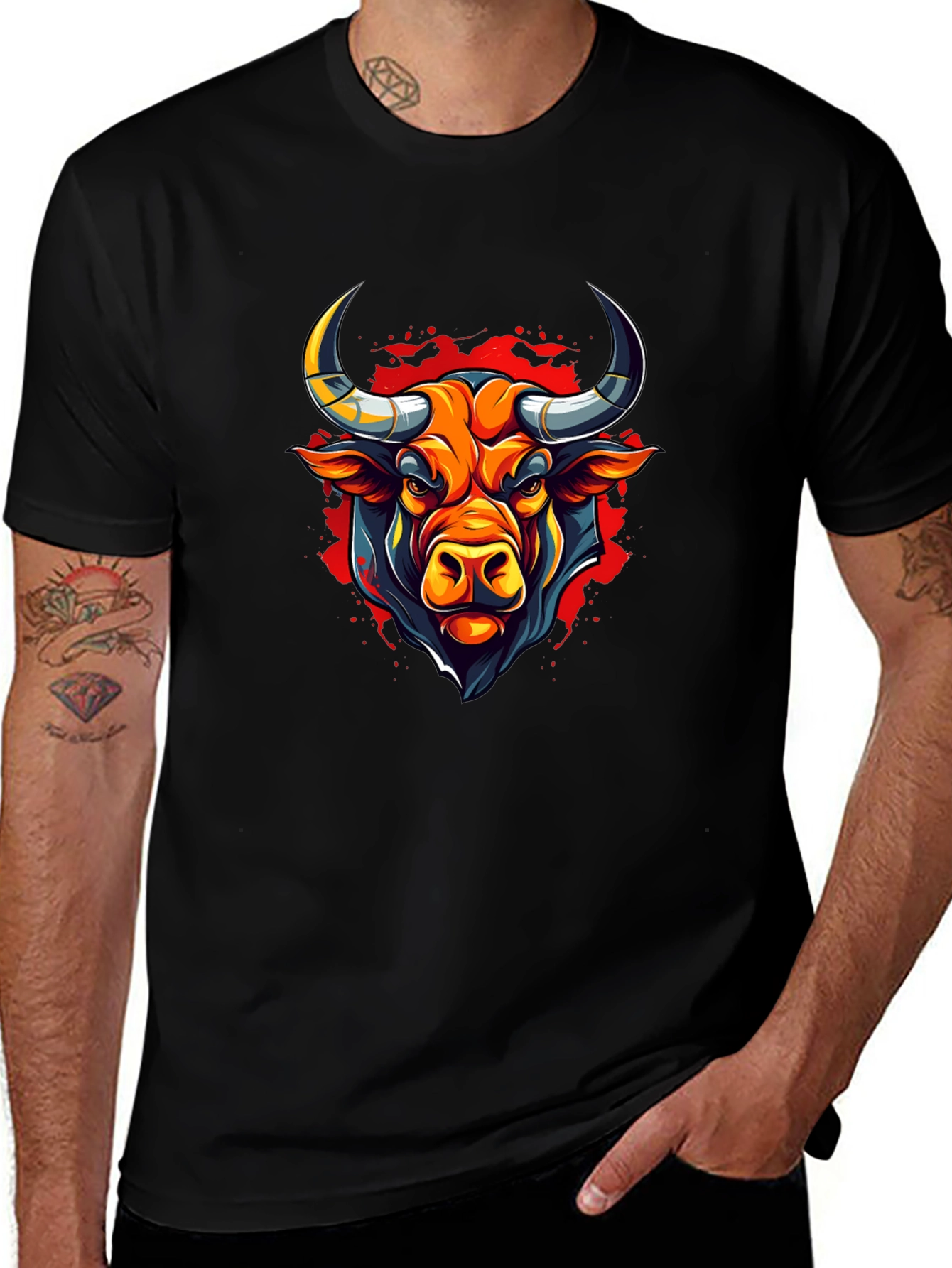 Bull Graphic Black T-Shirt