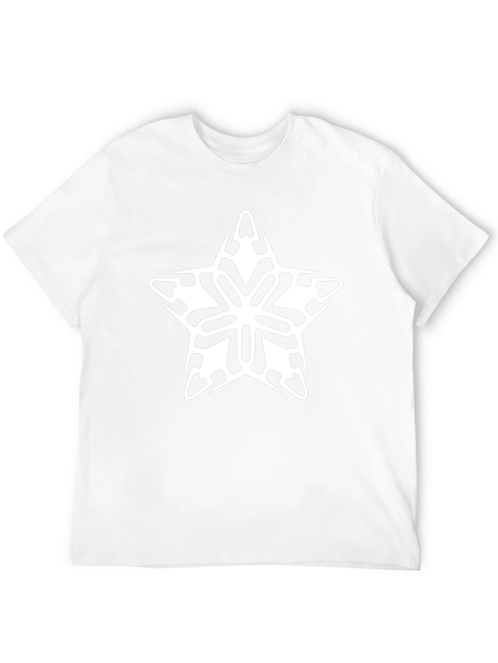 Stylish Black Tee with Star Snowflake Graphic