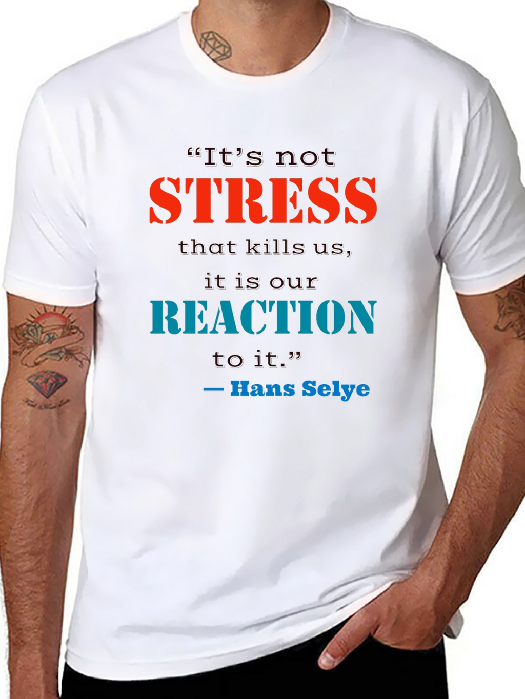 Stress Quote T-Shirt - Reaction Matters