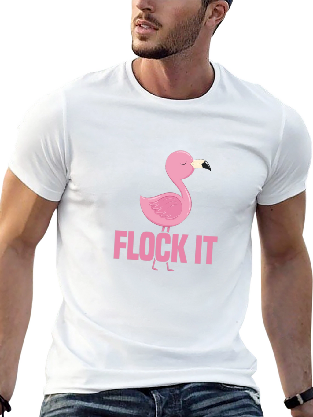 Flock It Flamingo Graphic Tee - Funny Casual Shirt