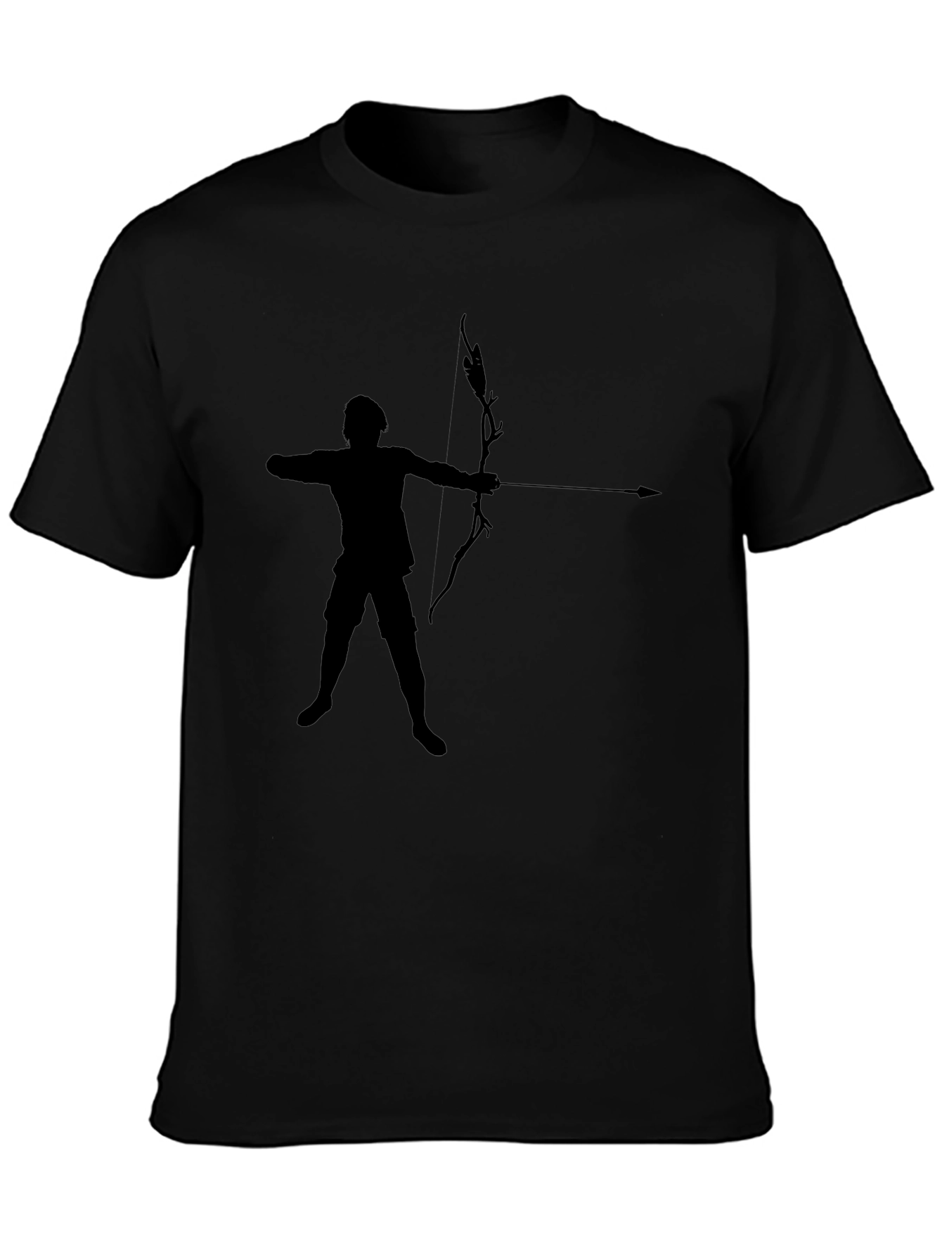 Archer Silhouette Black T-Shirt - Mens Crew Neck Tee