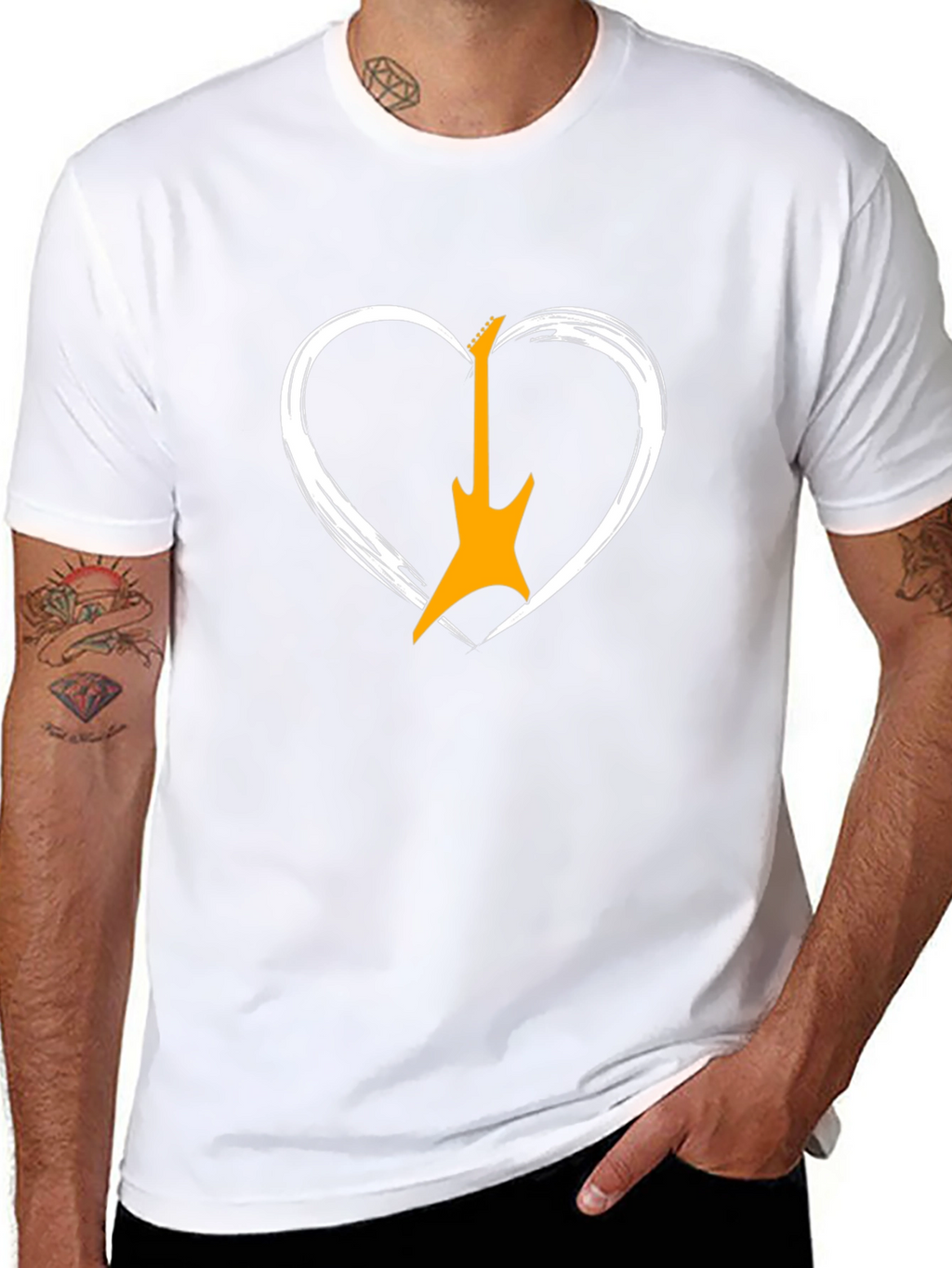 Guitar Heart Graphic Tee - Rocker Style