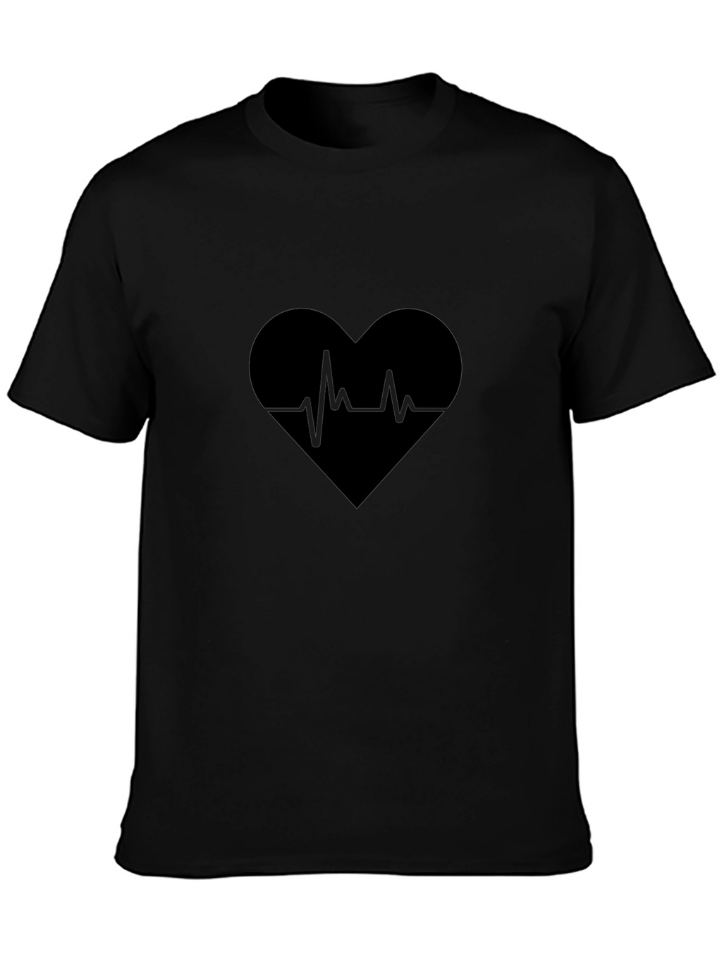Heartbeat Graphic Tee - Black Cotton Comfort