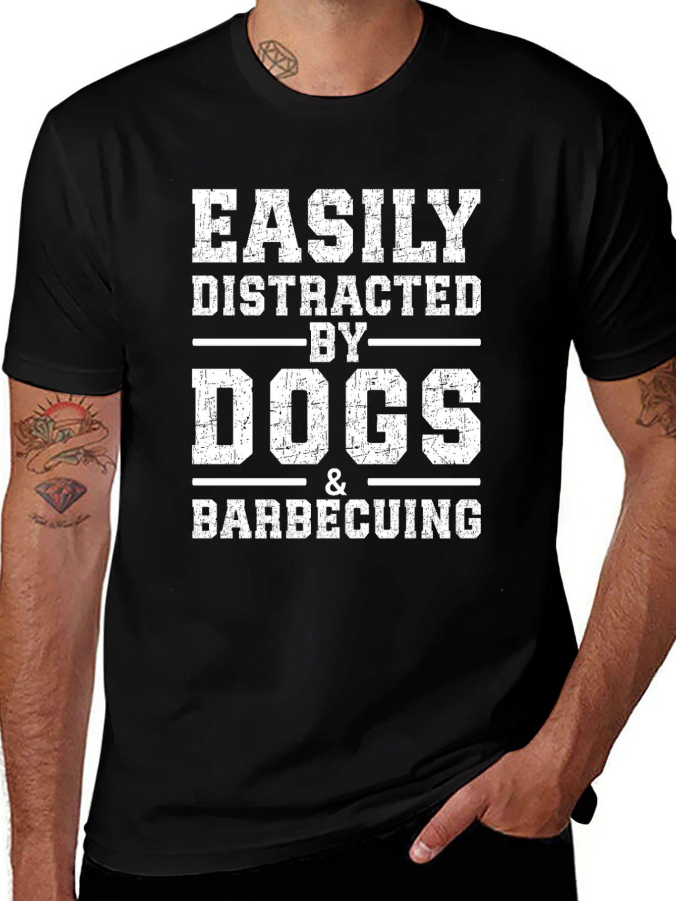 Easily Distracted By Dogs & Barbecuing T-Shirt