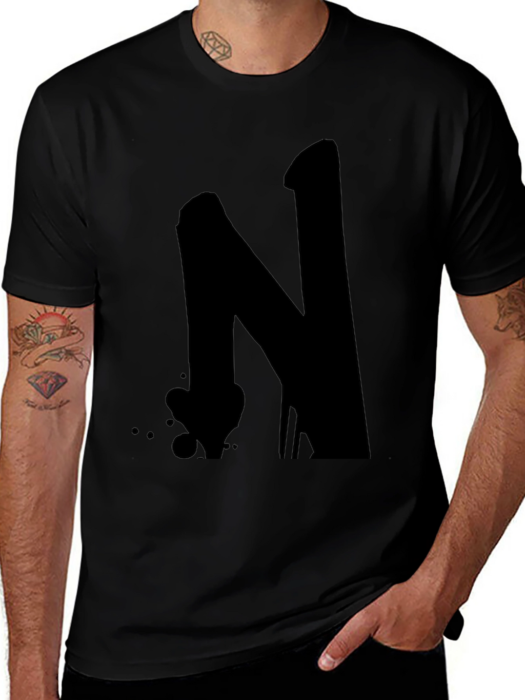 Bold N Graphic Black T-Shirt