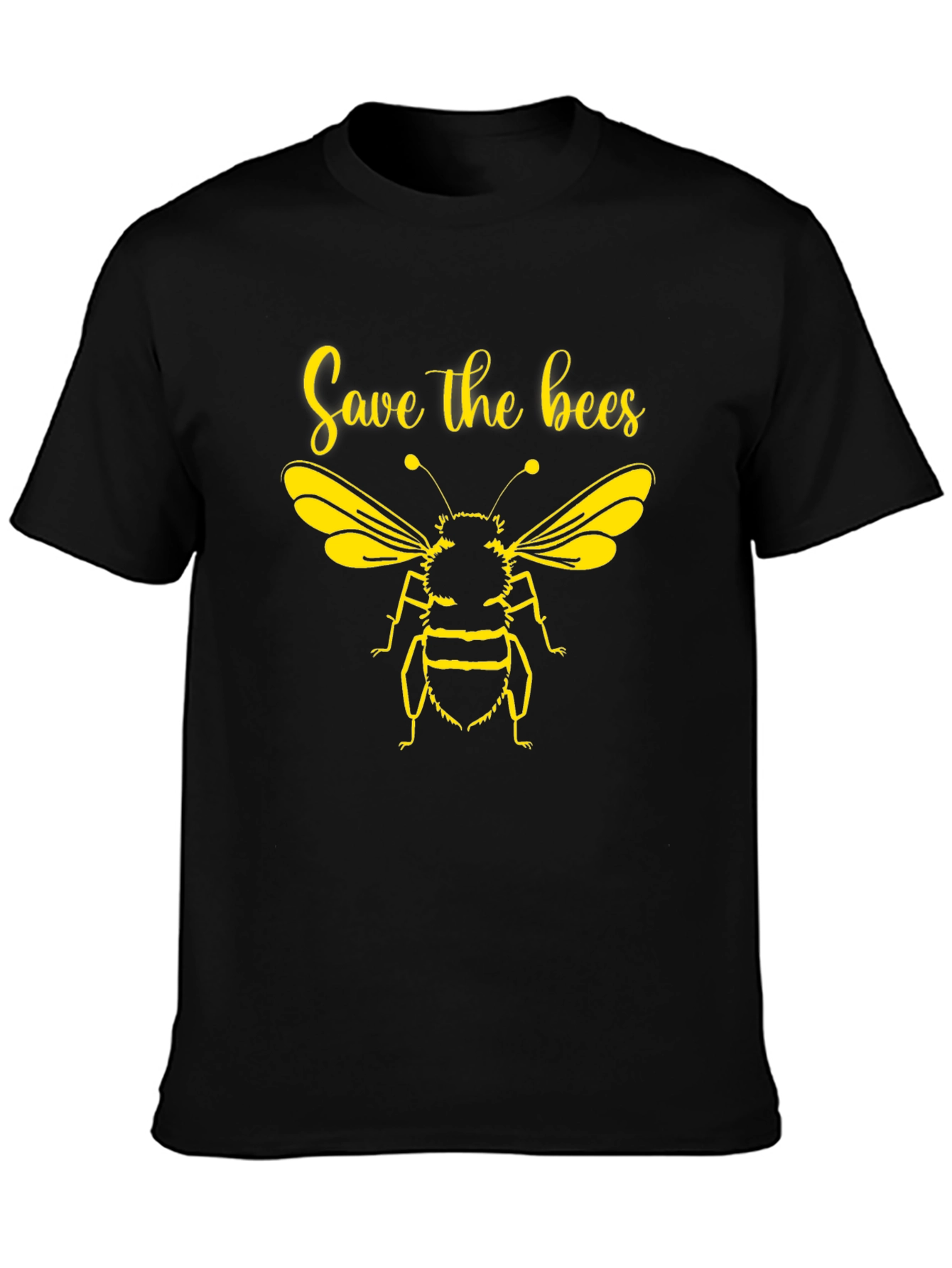 Save the Bees Graphic Tee - Black Cotton T-Shirt