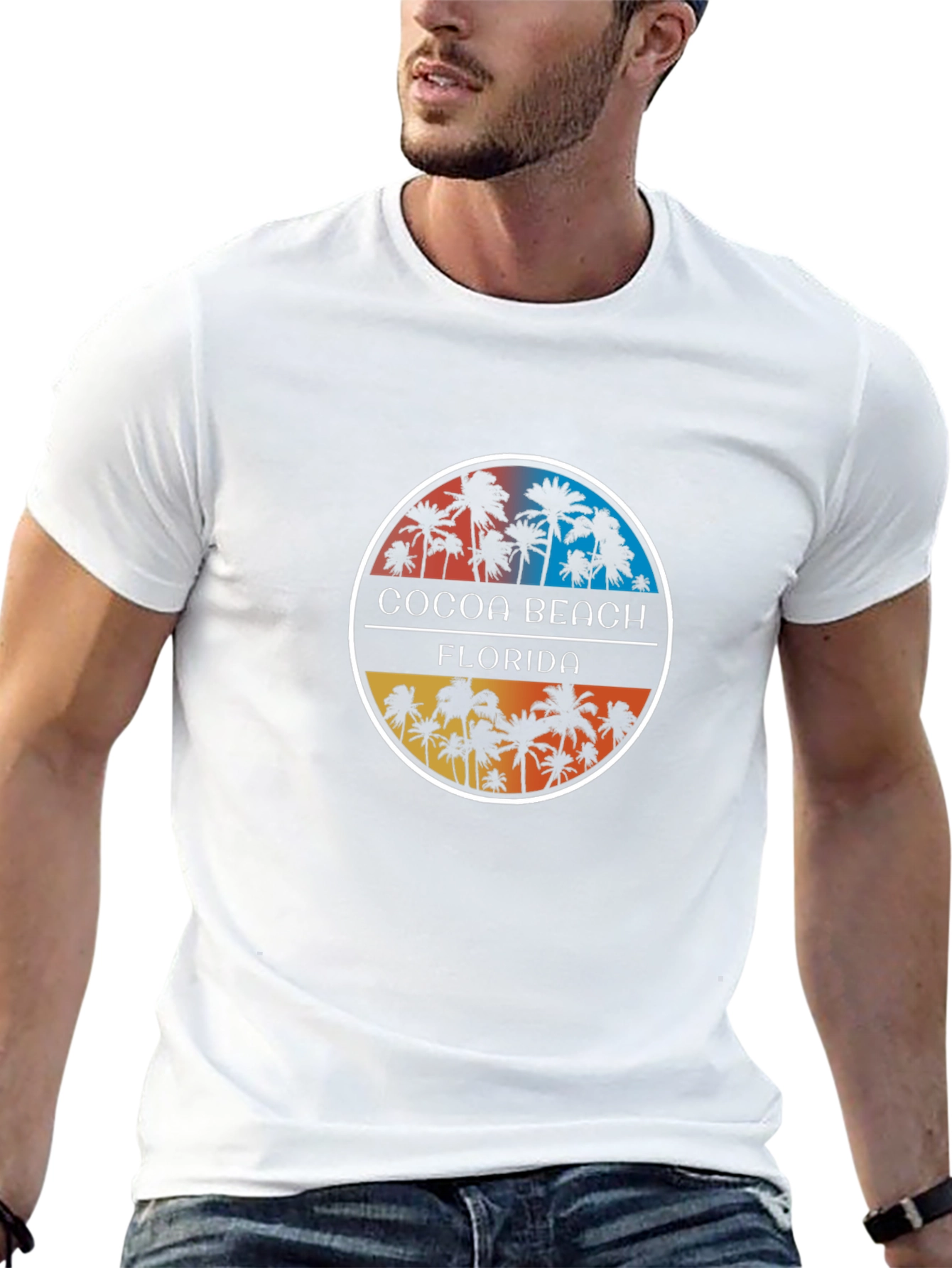 Cocoa Beach Florida Palm Tree Graphic T-Shirt
