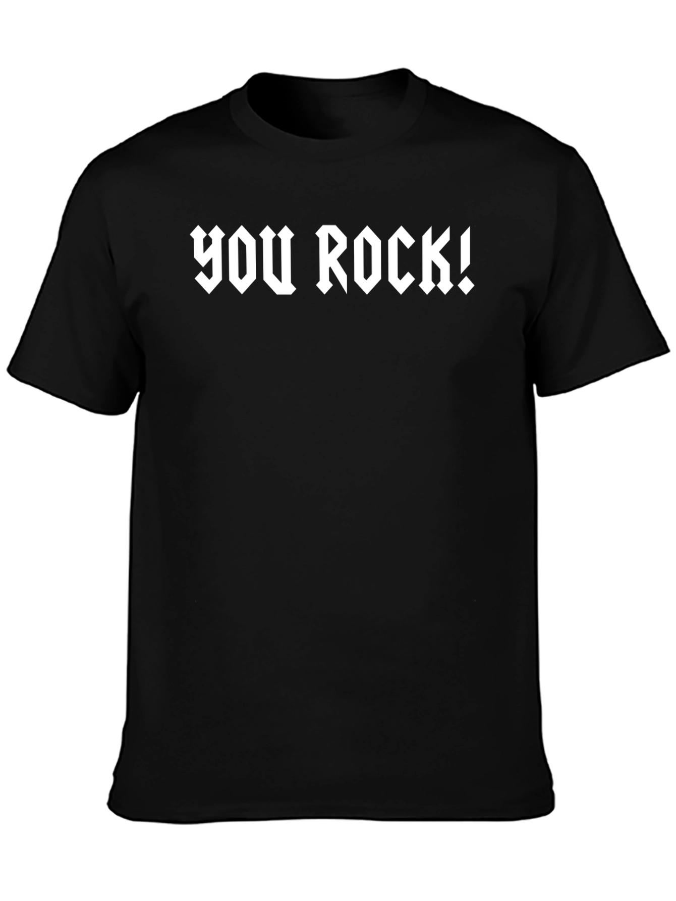 You Rock! Graphic Tee - Black Casual T-Shirt