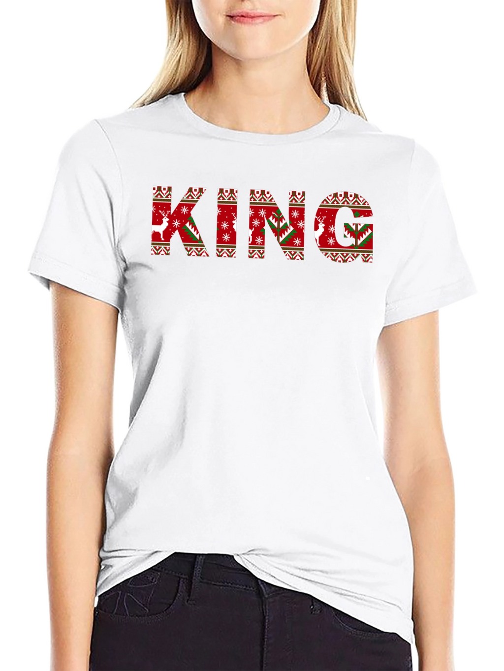 Festive King Christmas Sweater Pattern T-Shirt